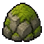 Pixel tileset generator 示例：64×64 像素透明底青苔巨石物件