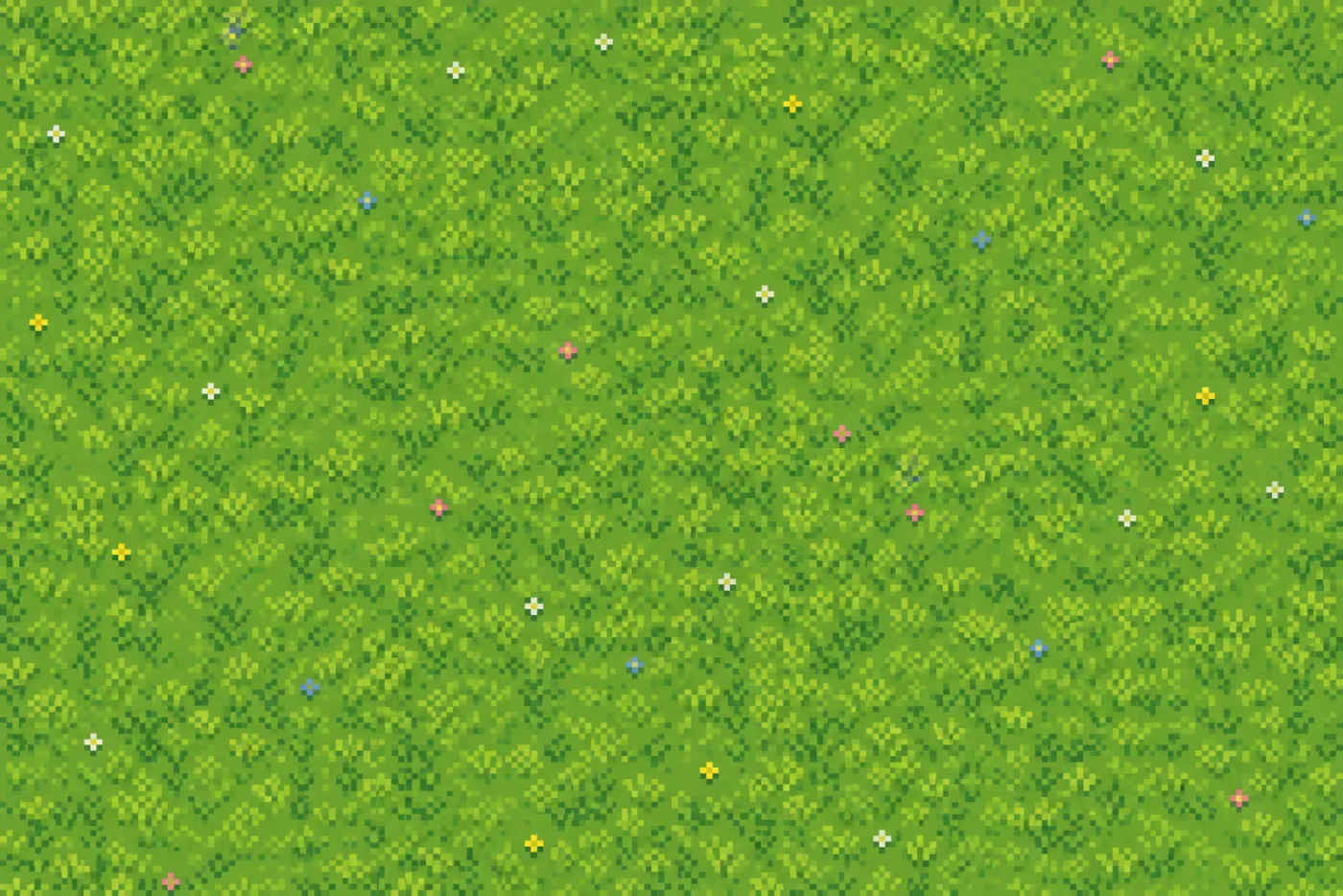 One grass tile tiled edge to edge into a single continuous pixel art meadow with no visible seams